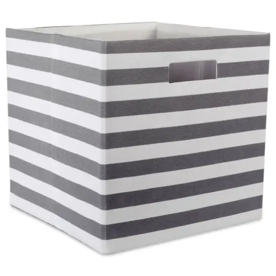DII&reg; Striped Square Storage Cube Gray {1}