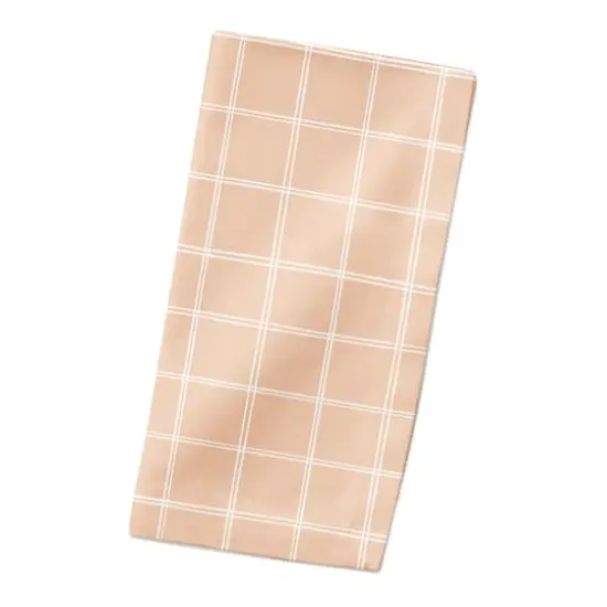 Peach Grid 10" x 10" Cotton Twill Napkin {3}