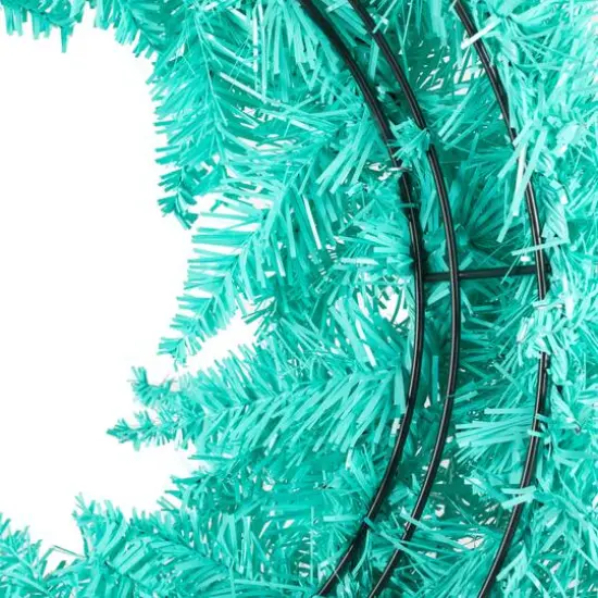 24" Unlit Aqua Fir Artificial Christmas Wreath {5}
