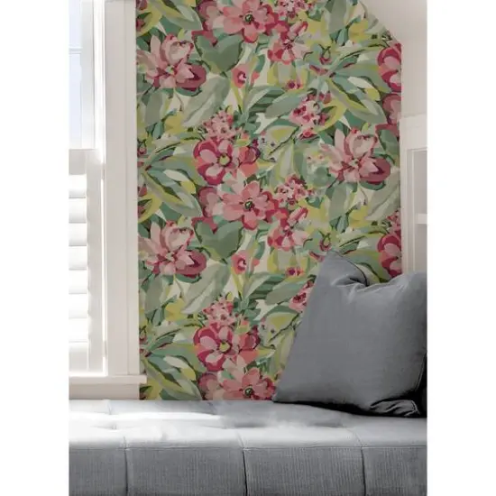 Caroline et Bettina Wine Belles Fleurs Peel & Stick Wallpaper {6}