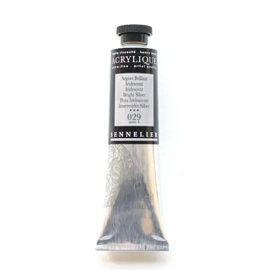 Sennelier Extra Fine Artists' Acrylic Paint, 60mL 029 Iridescent Bright Silver {1}