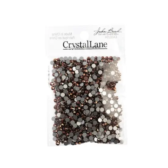 John Bead Crystal Lane SS16 Metallic Glass Round Flatback Rhinestones, 1,440ct. Metallic Rose Gold {4}