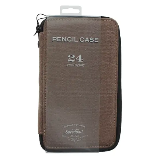 Speedball&reg; Chocolate Canvas Pencil Travel Case {1}