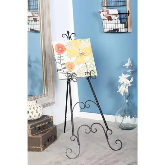 49'' Black Iron Traditional Easel {8}