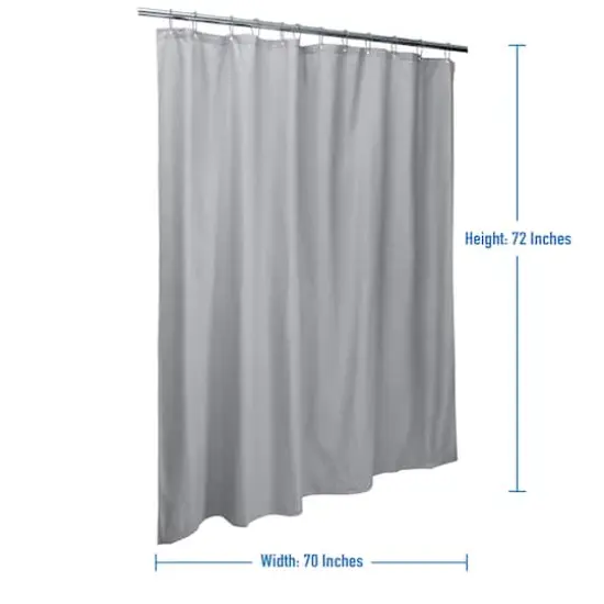 Bath Bliss Silver Microfiber Soft Touch Seersucker Design Shower Curtain Liner {3}