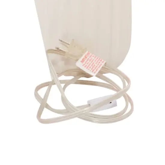 24" White Stone Traditional Table Lamp {6}