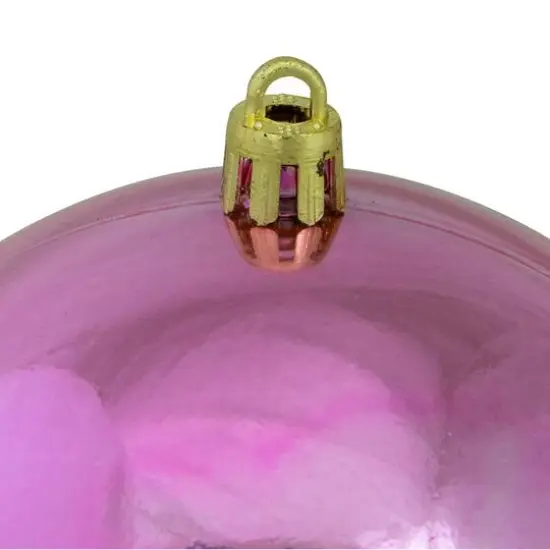 12ct. 4" Pink Shiny Shatterproof Christmas Ball Ornaments {6}