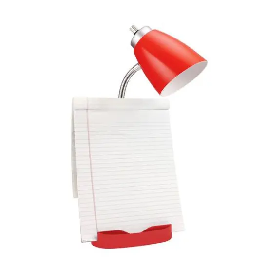 LimeLights 18.5" Gooseneck Desk Lamp with Tablet Stand and USB Port Red {8}