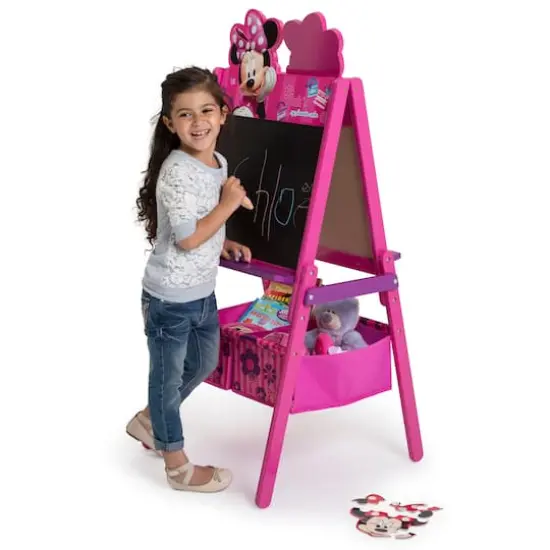 Disney&reg; Minnie Mouse Wooden Double Sided Easel with Storage {4}