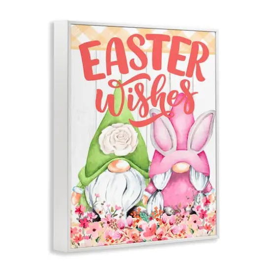 Stupell Industries Easter Wishes Gnomes Framed Giclee Art White {4}