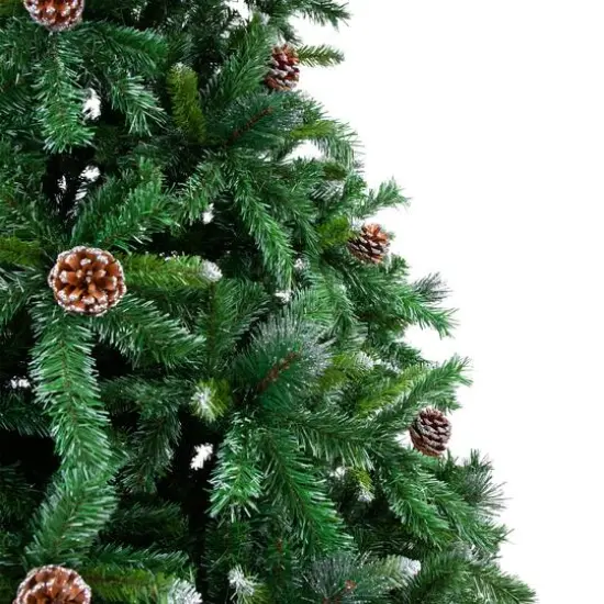 10ft. Unlit Two-Tone Buckeye Glittered Pine Artificial Christmas Tree {4}