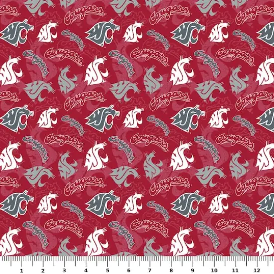 NCAA Washington State University Cougars Cotton Fabric {3}
