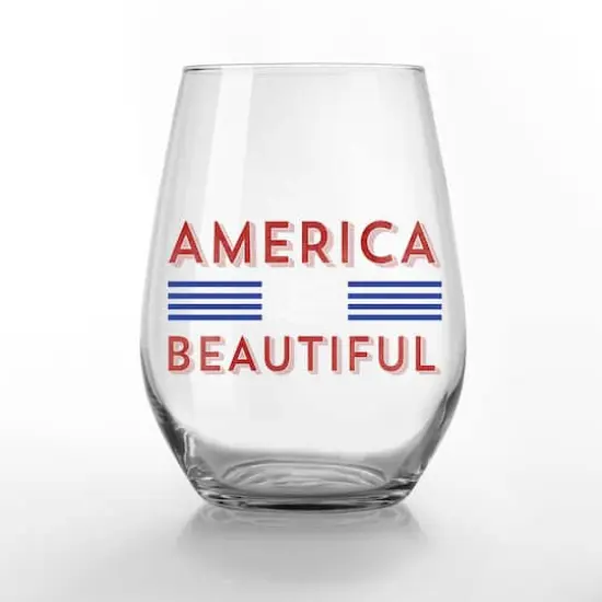 15oz. America the Beautiful Printed Wine Glass {1}