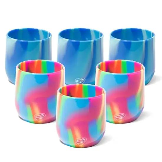 Silipint&reg; 12oz. Hippie Hops & Arctic Sky Silicone Stemless Wine Glasses, 6ct. {1}