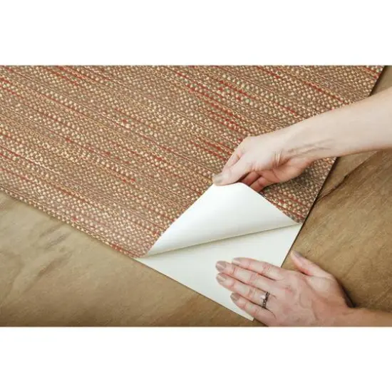 RoomMates Tabby Peel & Stick Wallpaper Red and Taupe {9}