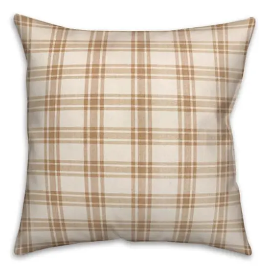 Orange Plaid Throw Pillow {1}