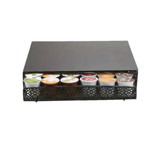 Mind Reader Flower Pattern Black 36 Capacity Single Serve Coffee Pod Metal Mesh Storage Drawer {7}