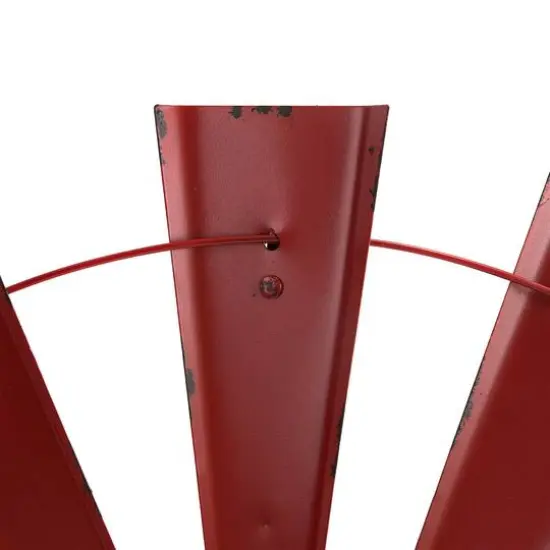 Glitzhome&reg; 32" Red Half Wind Spinner Wall D&eacute;cor {8}