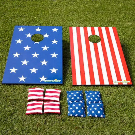 YardCandy Stars & Stripes Wooden Cornhole Set {1}