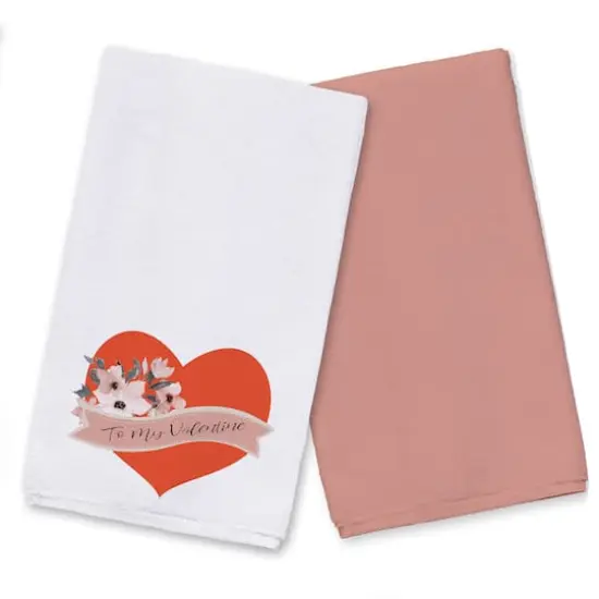 To My Valentine 16" x 25" Tea Towel - Set of 2 {1}