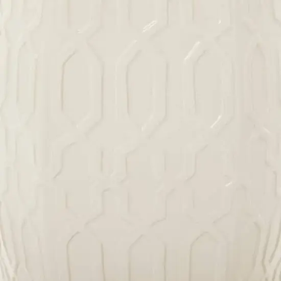 Cream Ceramic Contemporary Accent Table, 19" x 13" x 14" {5}