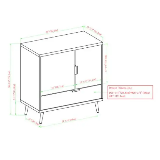 Walker Edison Dark Walnut 2 Door Accent Cabinet {8}