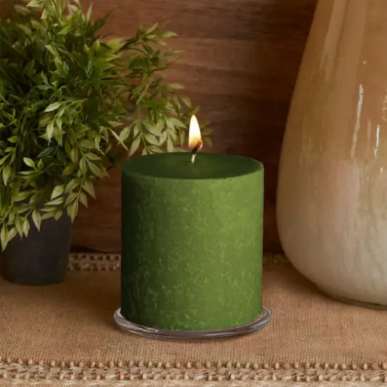 Root Candles Timberline&trade; 4" x 4" Unscented Pillar Candle Dark Olive {4}