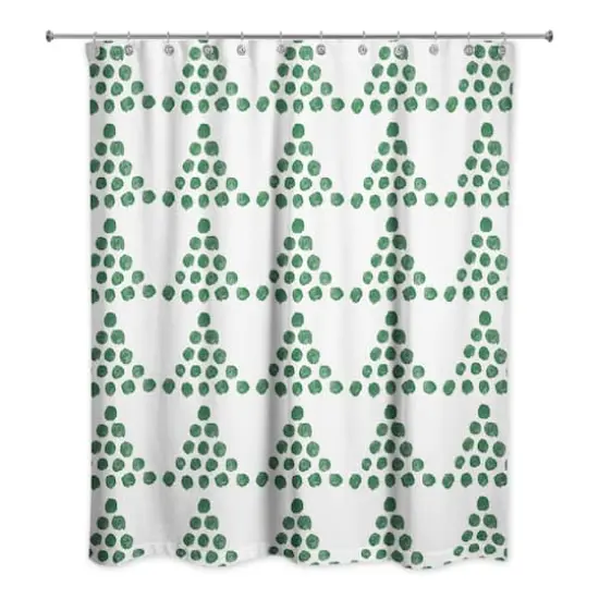 Stacked Triangle Dots Shower Curtain Green {1}