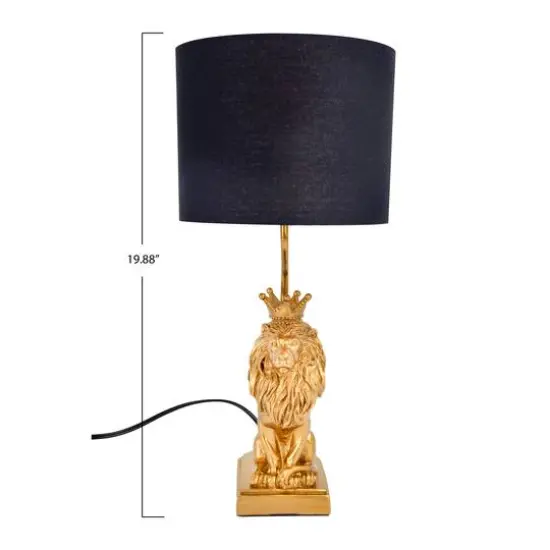 Hello Honey&reg; 20" Gold Lion Table Lamp {7}