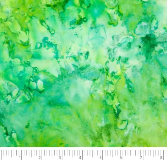 SINGER Batik Green Tone Cotton Fabric {1}
