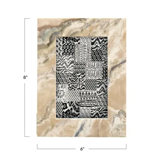 Hello Honey&reg; Marbled Cream Color Finish Resin & MDF 4" x 6" Tabletop Frame {6}