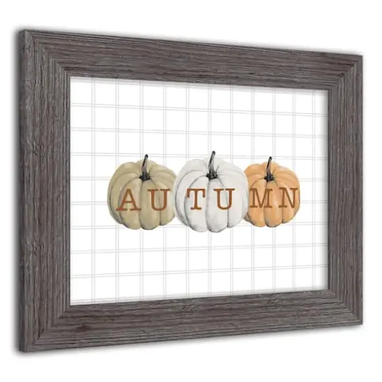 Autumn Pumpkins Western Gray Framed Print {3}