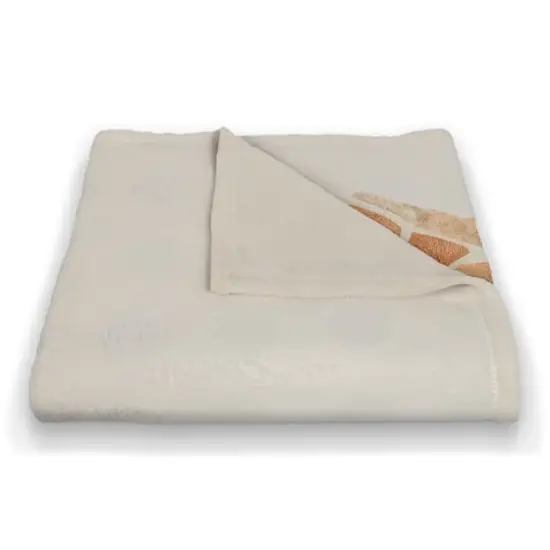 50" x 60" Giraffe Smelling Flowers Coral Fleece Blanket {4}