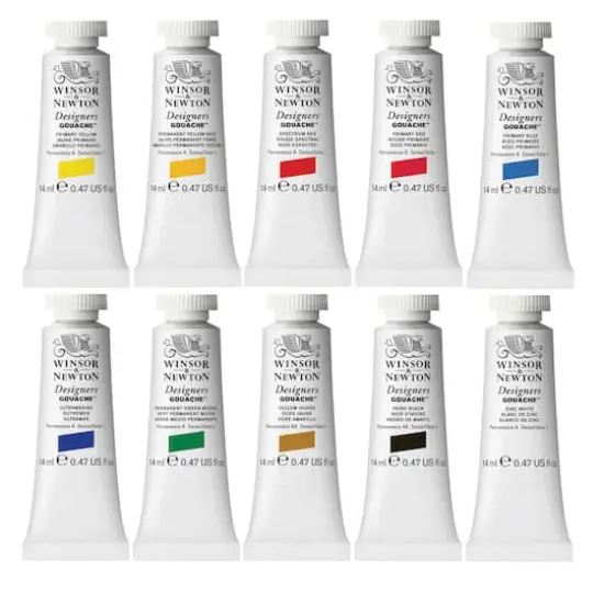 Winsor & Newton&reg; Designers Gouache Introductory 10 Tube Set - 14ml {3}