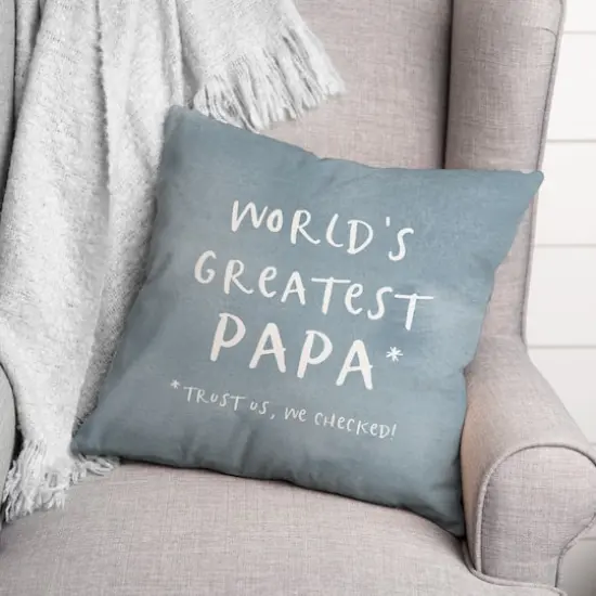 World&rsquo;s Greatest Papa Throw Pillow {3}