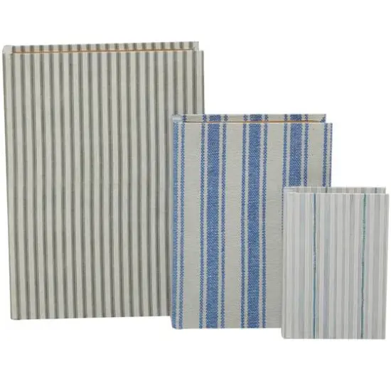 Striped Canvas Faux Book Box Set {3}