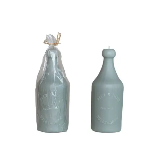 Hello Honey® Unscented Embossed Bottle-Shaped Candle Gray {1}