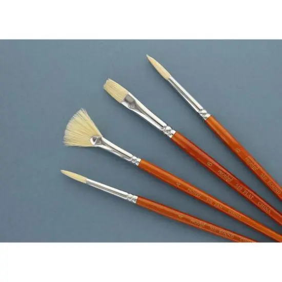 Prot&eacute;g&eacute; Hog Bristle Short Handle 4 Piece Brush Set {3}