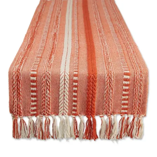 DII&reg; 72" Braided Stripe Table Runner Vintage Red {1}