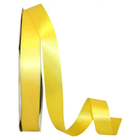 JAM Paper 7/8" x 100yd. Double Face Satin Ribbon Yellow {1}
