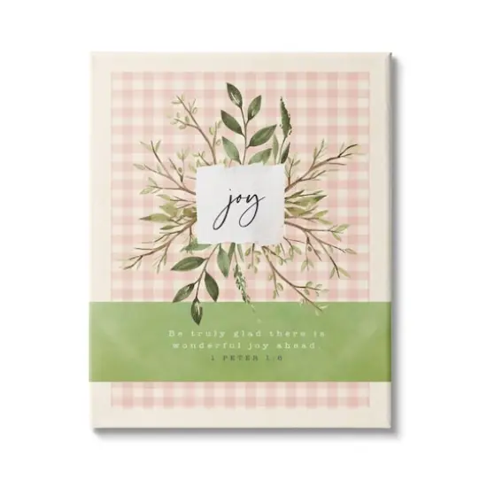 Stupell Industries Truly Glad There's Joy Ahead Proverb Peter 1:6 Canvas Wall Art {1}