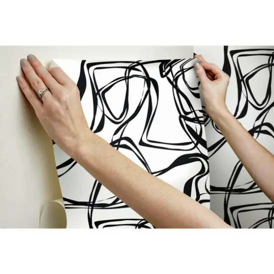 RoomMates Black Ribbon Trail Peel & Stick Wallpaper {10}