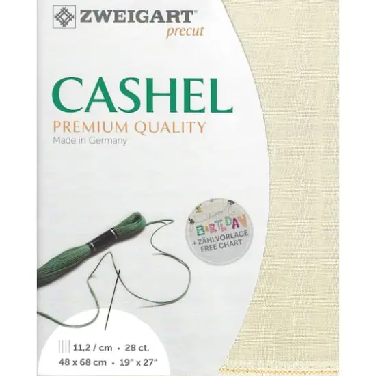 Zweigart&reg; Cashel Precut 28 Count Premium Fabric, 19" x 27" Platinum {1}