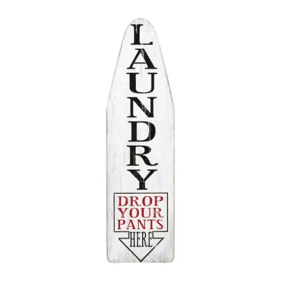 Hello Honey&reg; White Laundry Ironing Board Shaped Wood Sign {1}