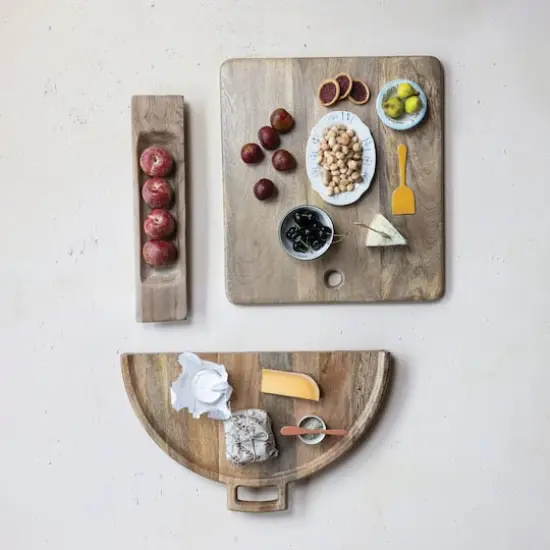 Hello Honey&reg; 21.5" Natural Mango Wood Rectangle Cheese & Cutting Board {3}