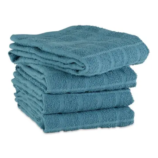 DII&reg; Solid Windowpane Terry Dishtowels, 4ct. Storm Blue {5}
