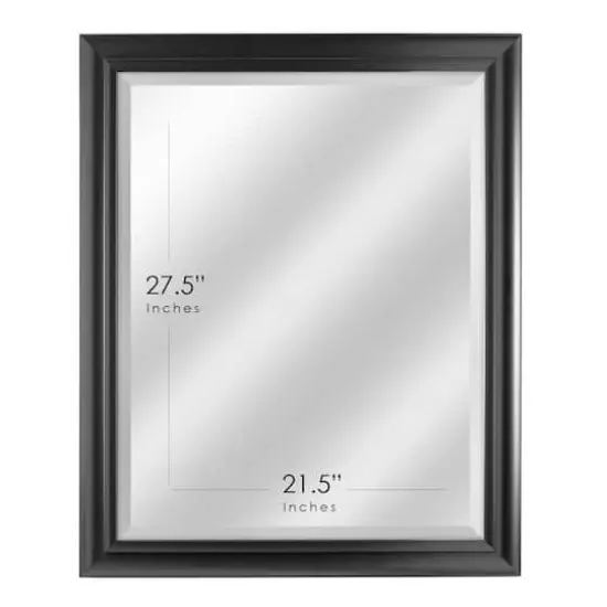 Black Framed Rectangle Decorative Beveled Edge Wall Mirror - 26" x 32" {6}