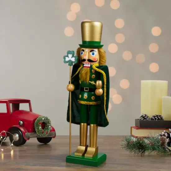 15" Green & Gold Luck of the Irish Christmas Nutcracker {5}