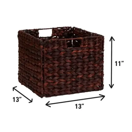 Household Essentials 13" Household Essentials Foldable Wicker Storage Bin Brown {5}