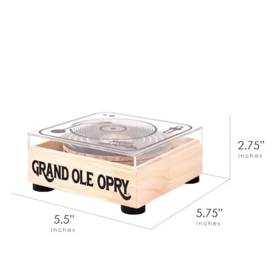 American Art Decor Grand Ole Opry Nashville 1925 Vinyl Record Wooden Coaster Set of 6 - 2.75" H x 5.5" L {7}